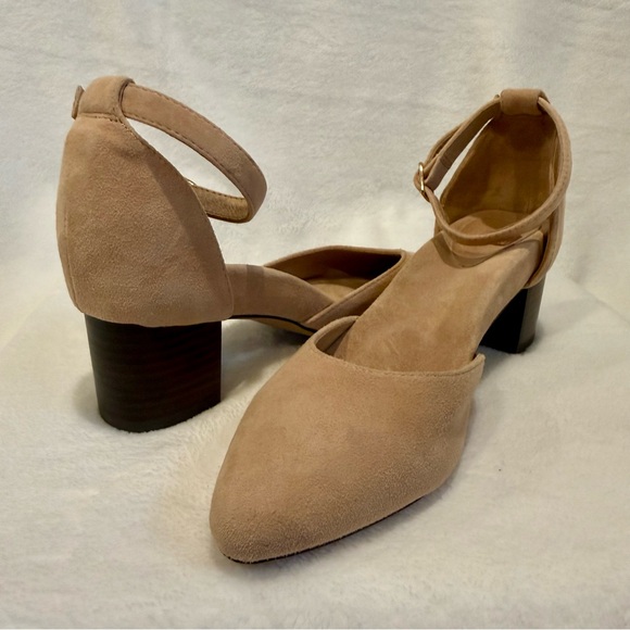 Bared Footwear Suede Tan D'Orsay style heels like new! - Picture 2 of 11